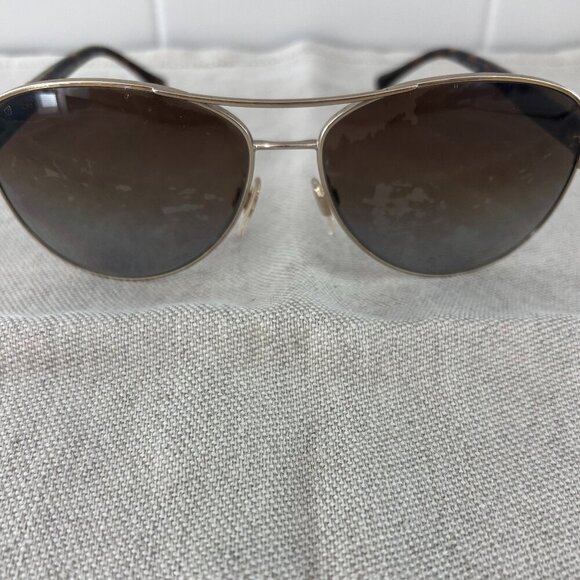 Burberry BE3080 Sunglasses with Case - Gold rim and Brown Polarized Lenses - Picture 2 of 6